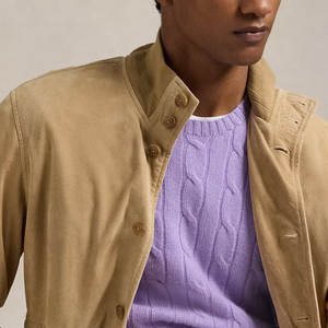 Meilleure veste en daim pour homme avec doublure en laine, luxe et chaleur, personnalisable, coupe ajustée, veste bomber en daim pour homme - Product Image 5