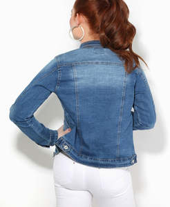 Services OEM pour femmes Denim qualité supérieure pas cher prix propre logo imprimé installations Veste en jean pour femmes - Product Image 2