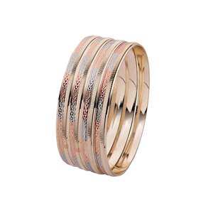 Juego de brazaletes modernos chapados en 3 tonos al por mayor, brazaletes de latón indio multitono, joyería de brazaletes de moda, brazaletes de formación tricolor. - Product Image 1