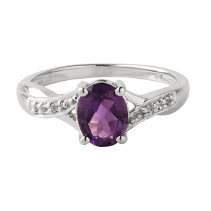 Women's 925 Sterling <b>Silver</b> Shah Gems <b>Ring</b> with Natural Amethyst White Topaz Oval Cut <b>Opal</b> Garnet Engagement Jewelry in Platinum - Product Image 1