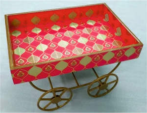 Handmade <b>Wooden</b> <b>Cart</b> Tray Decorative Serving Tray for Restaurant Use - Product Image 2