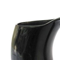 Corne à boire Viking en corne naturelle, écologique, avec poignée, pour bière, logo personnalisé, haute qualité, taille personnalisée, classique, OEM, pour fête, noir