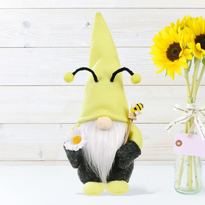 Décoration d'automne récolte Thanksgiving décorations gnomes en peluche elfe nain poupée Figurine avec abeille <span class=keywords><strong>citrouille</strong></span> automne feuilles d'érable - Product Image 3