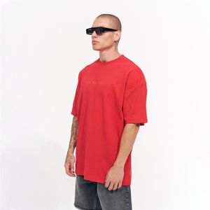 Camisetas de Hombre Extra Grandes de Punto, Algodón Grueso, Ropa Urbana Personalizada, Anti-Pilling, Hombros Caídos, Manga Corta - Product Image 2