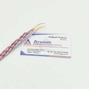 Pince à épiler de type courbe en J en acier inoxydable professionnel de haute qualité, papier d'extension de cils à pointe pointue, logo personnalisé doré enduit - Product Image 3