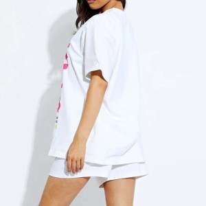 Precio barato superventas 100% algodón conjunto doble para mujer/última moda ropa Casual mujer Camiseta corta conjunto doble - Product Image 2