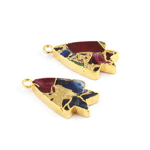 Mohave – mélange de cuivre, turquoise, plaqué or, connecteur simple, forme de pointe de flèche, pendentif pour bijoux, diy, offre spéciale - Product Image 3