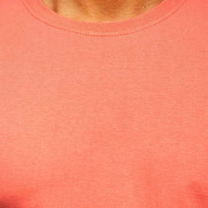 100% Cotton Coral <b>Pink</b> Eco-Friendly Crew Neck T-<b>Shirt</b> for <b>Men</b> Slim Fit Casual Summer Short Sleeve Lightweight Daily Wear - Product Image 4