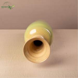 Jarrón Alto de Bambú Hilado, Estilo Art Deco, Decoración de Mesa Ecológica y Duradera, Donde el Color se Une al Ritmo Natural - Product Image 3