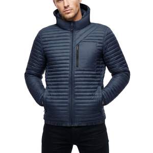 Varsity Style Puffer Jacket Men Black Bubble Coat Custom Logo Winter <b>Padded</b> Outerwear Streetwear Warm Hooded Jacket - Product Image 6