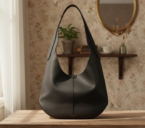 Women's Black Genuine Leather Fashion Candy Zip Single Strap Hobo <b>Bag</b> Large <b>Slouchy</b> Shoulder <b>Tote</b> Purse Minimalist Soft for Work - Product Image 6