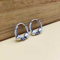 Boucles d'oreilles créoles en argent sterling 925 de style balinais vintage faites à la main conception en spirale diamant fêtes de mariage religieux cadeau parfait