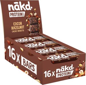 Nakd' Cocoa Hazelnut Protein <b>Bar</b> - Vegan - Gluten Free - Healthy <b>Snack</b>, 45g (Pack of 16 <b>bars</b>) - Product Image 1