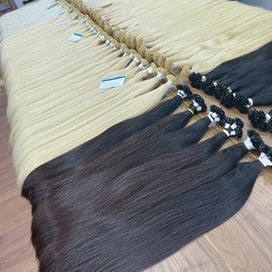 Luxe Haute Qualité Cheveux Produit Couleur Pointe Plate En Gros 100% Naturel Droite Cheveux Bruts Double Dessiné Kératine Cheveux Humains Extensi - Product Image 4