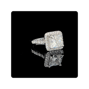 Anillo de Compromiso con Diamante Cultivado en Laboratorio, Corte Princesa, 5.01 Ct, E VVS2, Certificado IGI, Engaste de Plata 925 - Product Image 5