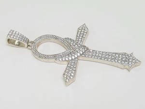 <b>Cross</b> <b>Pendant</b> Luxury <b>Silver</b> Diamond Round Cut Diamond Hip Hop <b>Cross</b> <b>Pendant</b> From PRAMUKH IMPORT AND EXPORT - Product Image 3