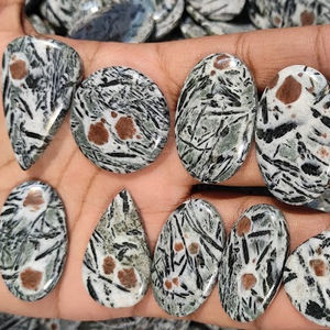 Hornblende Gemstone Cabochon Semi Precious Hornblende Loose Gemstone For Jewelry - Product Image 3
