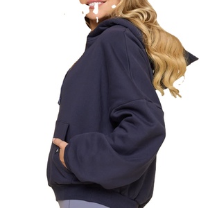 Sudadera con capucha de lana holgada de gran tamaño para mujer, 100% algodón pesado (400g), ropa de calle informal transpirable, sudadera de invierno - Product Image 5