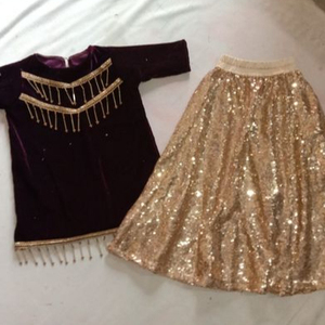 Dernière conception de bébé -- KURTA avec LEHENGA--DRESS & sa personnalisation dans n'importe quelle taille & couleur = 2023 --- - Product Image 1