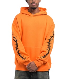 Sweats à capuche personnalisés pour hommes de qualité de luxe 100% coton poids lourd bouffée impression pull surdimensionné à épaules tombantes pour l'hiver - Product Image 1