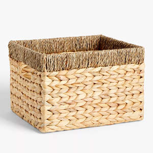 Water Hyacinth <b>Storage</b> Basket <b>with</b> Contrast Trim Handmade <b>Storage</b> Basket Wholesale eco-friendly Made by VgreenArt from Vietnam - Product Image 1