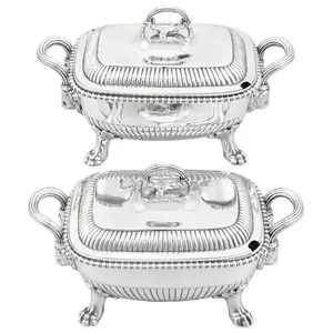 Cacerola Duradera de Acero Inoxidable con Tapa |   Perfecto para Servir Comidas Frescas - Product Image 1