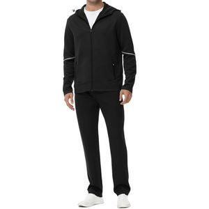 Personalizado liso negro en blanco pesado jersey de cara completa cremallera hasta Sudadera con capucha para los hombres - Product Image 3