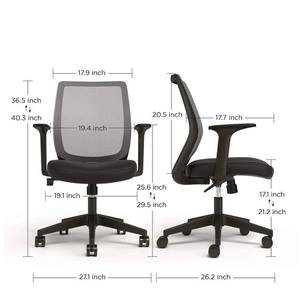 Alera ALEWX42BME17 17.09 20.83 Pulgadas Altura del asiento 275 Lbs. Silla de Trabajo Giratoria Ergonómica Wessex de Tela y Malla para Oficina - Product Image 5