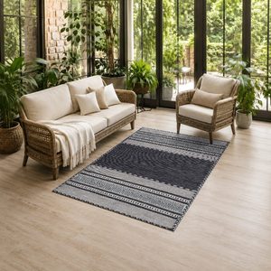 RUGS DEPOT LXDP-0670 Wholesale Charcoal Grey Contemporary Geometric Digital Printed Machine Washable Chenille Area Rug Non <b>Slip</b> - Product Image 6