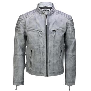 Chaqueta de motorista de cuero auténtico para hombre, cazadora de motorista de estilo Retro Vintage, lavado antiguo, ajustada, de cuero genuino, por maximice Wear - Product Image 5