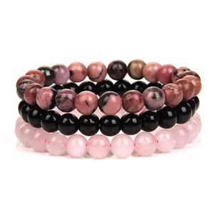 CTB2-NE 8mm bracciale in pietra naturale rosa Zebra <span class=keywords><strong>Jaspers</strong></span> Rhodonite perline bracciali per donne uomini gioielli regalo energia curativa - Product Image 1