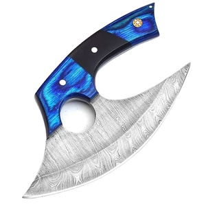 Couteau Ullu en acier damas fait à la main avec manche en bois de rose coupe-pizza de cuisine prix bon marché en gros - Product Image 1