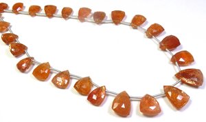 Perles de pierre de soleil orange à facettes fantaisie naturelles 8.5-17mm 12 brins de pierres précieuses en vrac arc-en-ciel africain étincelle fabrication de bijoux haute - Product Image 2