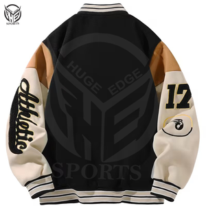 Chaqueta Varsity de Invierno para Hombre, Estilo Casual Elegante, Forro Polar, Servicio OEM de Alta Calidad, Secado Rápido y Ecológica - Product Image 2