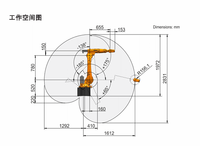 Vente chaude KR22 R1610-2 Kuka Robot Robot Industriel Cuboïde Fonte Kuka Bras Mécanique