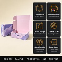 Boîte d'expédition pliable personnalisée en carton pastel Memphis pour produits de beauté, mode et déballage DTC
