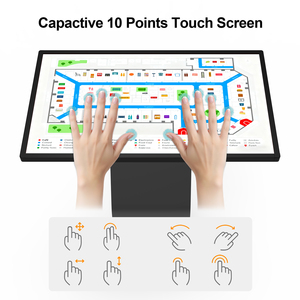 Chiosco informativo da 32 pollici con display LCD touchscreen da interno, con supporto da pavimento, per segnaletica digitale e informazioni, ideale per fiere. - Product Image 2