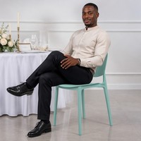 Chaise d'événement empilable moderne en plastique, pour extérieur, salle à manger, banquet, monobloc, pour enfants