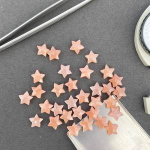 ลูกพีชมูนสโตนลูกปัดอัญมณีทรงดาวแบบหลวมสำหรับทำเครื่องประดับ - Product Image 1