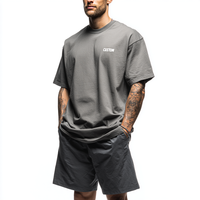 T-shirt surdimensionné personnalisé avec logo, impression numérique, uni, noir, décontracté, 100% coton, pour homme