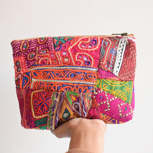 Pochette Afghani, sac pochette vintage brodé, sac pochette Afghani, pochette Banjara boho, sac de travail Patch pochette indienne - Product Image 1