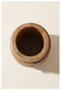 Vase de table minimaliste en bois de manguier, écologique, durable, imperméable, rond, fait main, pour la présentation florale - Product Image 6