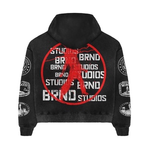 Chándal de lavado ácido Premium para hombre Traje de jogging bordado desgastado Peso pesado Listo para el invierno - Product Image 3