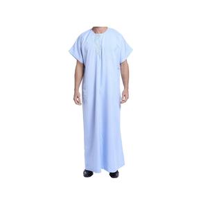Cuello redondo Color liso vestido islámico hombres musulmanes Al Daffah Thobes Jubba Thobe para hombres bolsillo en el pecho parche daffah Haramain thobe - Product Image 3