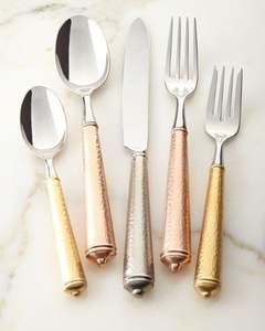 Elegant Gold Plated Stainless Steel Cutlery Set with Long Handle Modern Dining Experience High Polished Gold Finish - Product Image 2