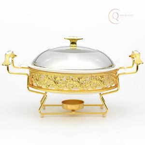 Plat à réchaud classique en acier inoxydable pour la mise en place de buffets commerciaux |   Durable et écologique pour les hôtels, les cafés et la restauration événementielle - Product Image 1