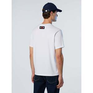 T-shirt Oversize Bianca Bollo North Sails GB1 100% Cotone 200 Grammi Jersey Manica Corta Design Basico Tinta Unita Stampa Serigrafica - Product Image 3