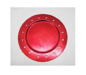 Métal élégant classique sous la plaque couleur rouge nouvelle plaque de chargeur en métal de conception décorative pour les dernières arrivées plateau luxueux - Product Image 4