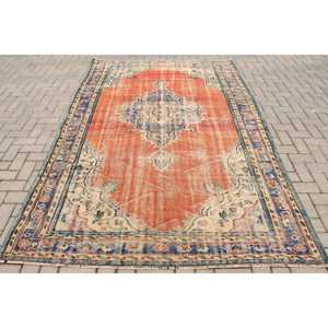 พรมวินเทจ 6x9 ฟุต (182x275 ซม.) พรมตุรกีลายจุดสีแดง - Product Image 3