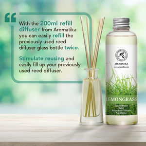Aromatika Natural Lemongrass Aroma <b>Diffuser</b> Refill Liquid 200ml Long Lasting <b>Room</b> Fragrance Reed <b>Diffuser</b> Oil - Product Image 2
